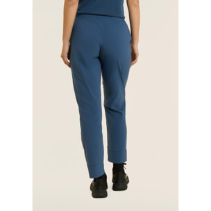 Pantaloni Cropped Fit a Carota in Popeline elasticizzato