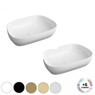 Lavabo double vasque à poser VITRA Outline, trapeze - blanc brillant Haut de gamme