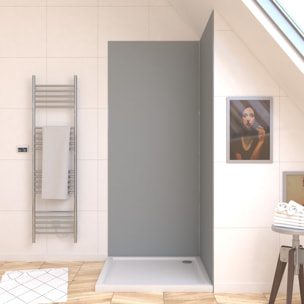 Panneau Mural Finition Aluminium Gris Clair Silver 90 x 210 cm - WALL'IT SILVER