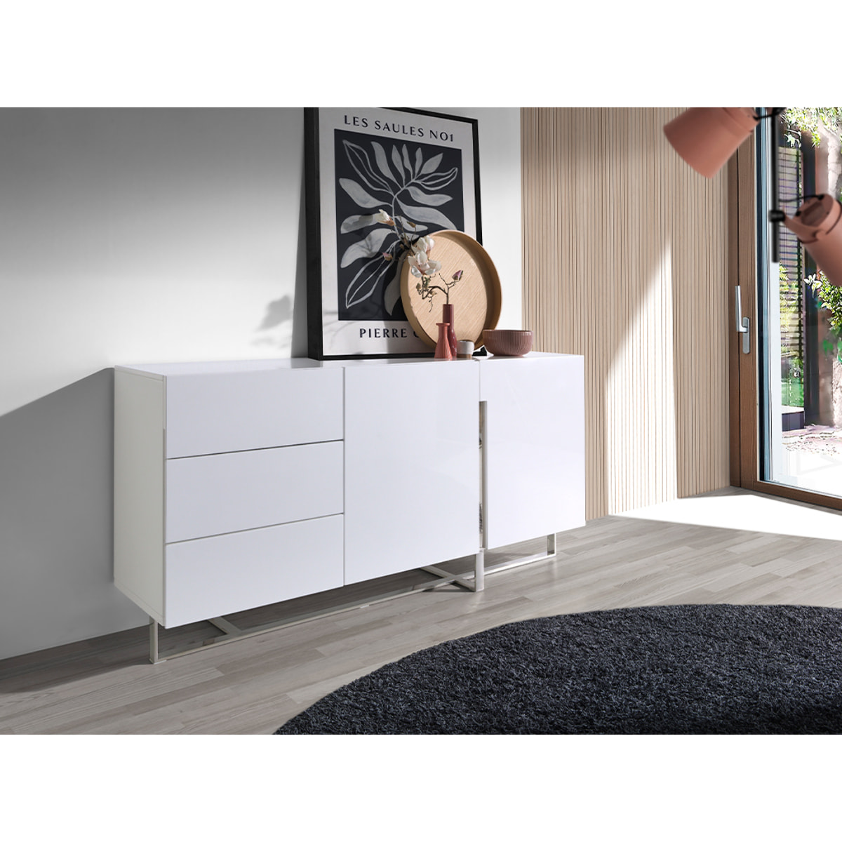 Mueble de TV de Angel Cerda de DM y acero 180x42x85cm
