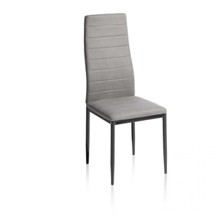 Pack 6 sillas de comedor Yuri Gris Oscuro - Negro