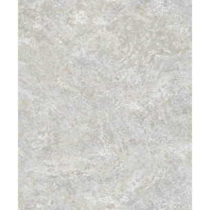 Papier peint effet stuc patiné blanc cassé nacré