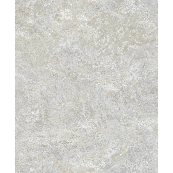 Papier peint effet stuc patiné blanc cassé nacré