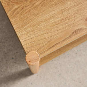 Table basse rectangulaire décor bois double plateau 110cm naturel - Harmony