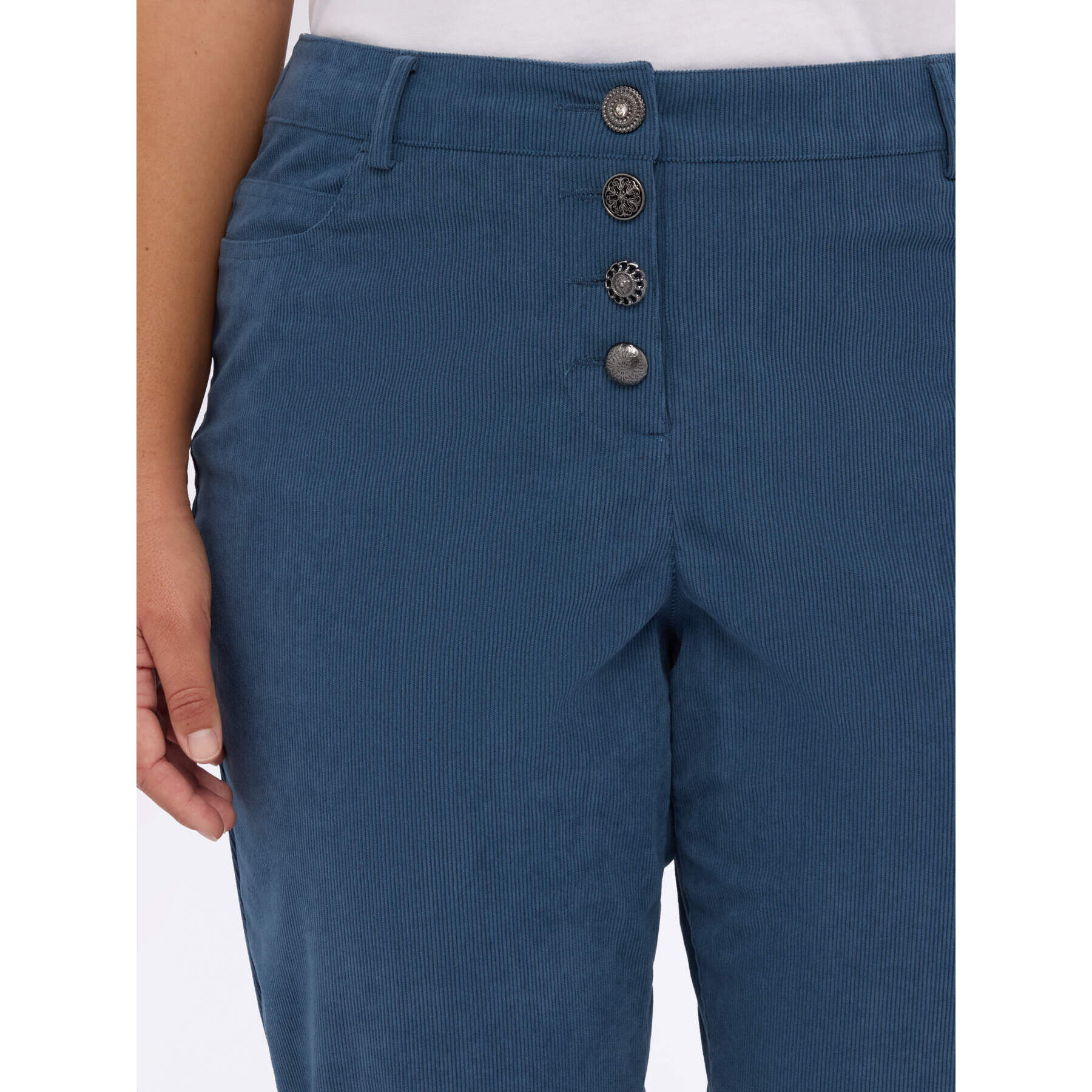 Fiorella Rubino - Pantaloni Barrel in velluto a coste - Ottanio