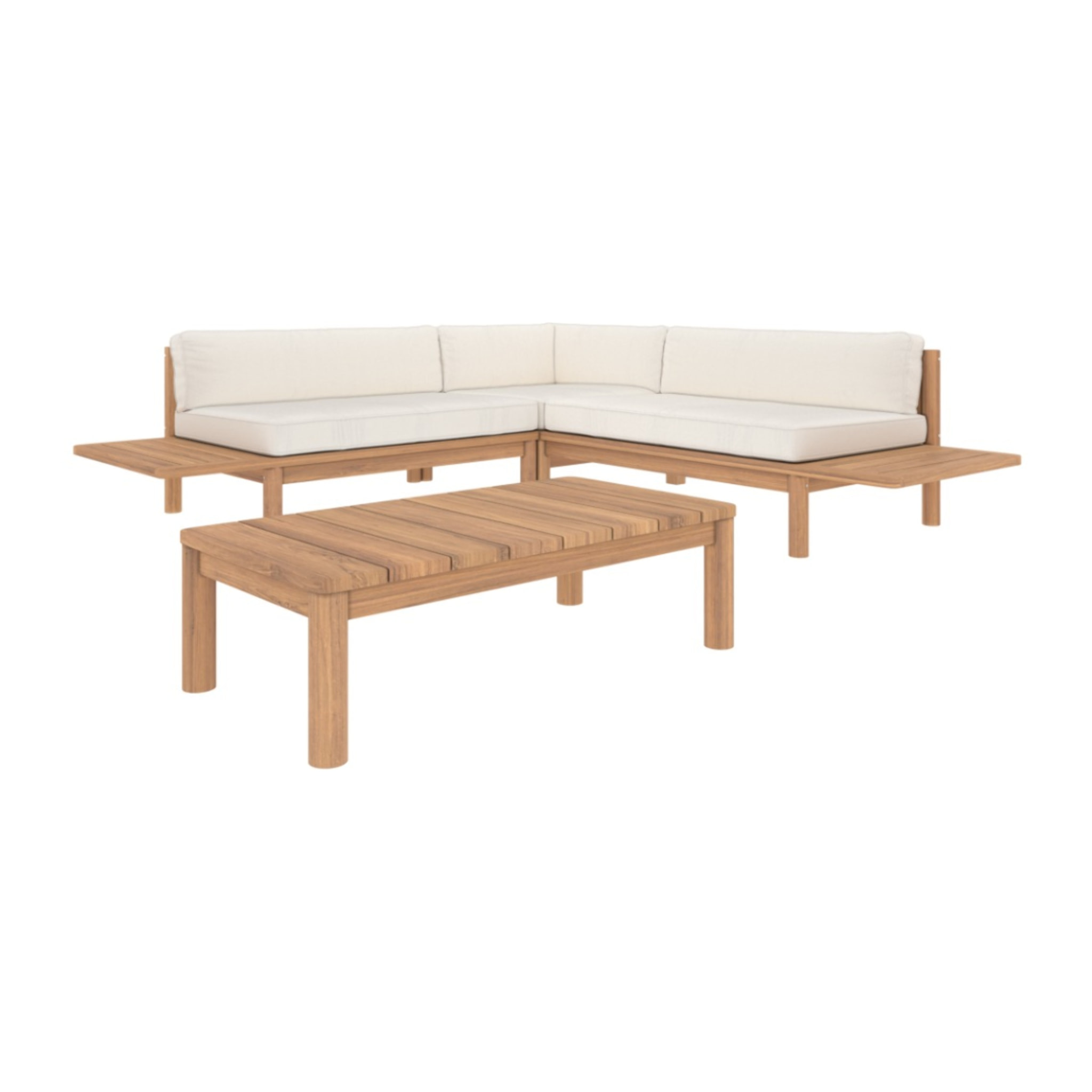 Salon de jardin 4 personnes en bois de teck massif - Nadila