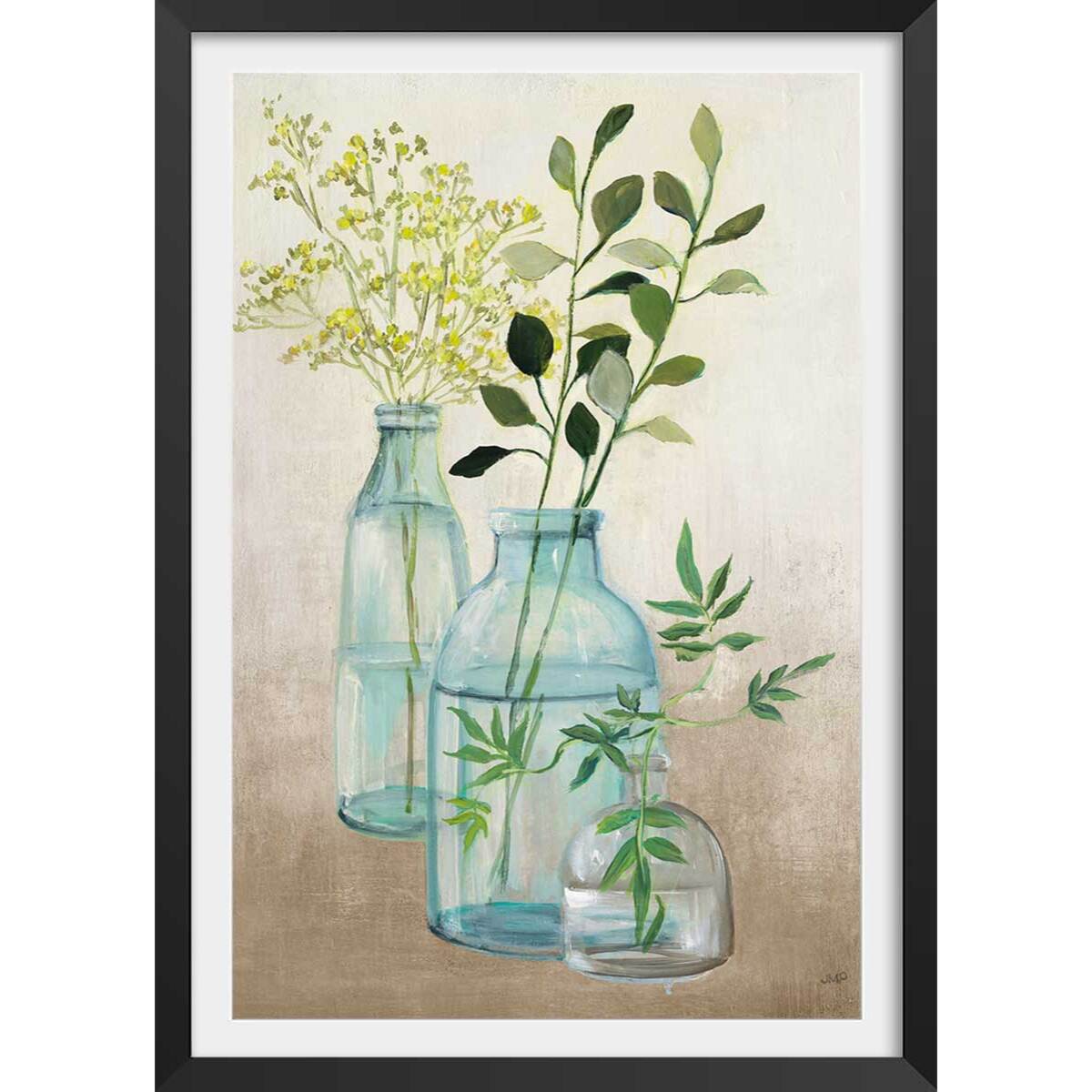 Poster Fleurs médicinales Affiche sous cadre noir