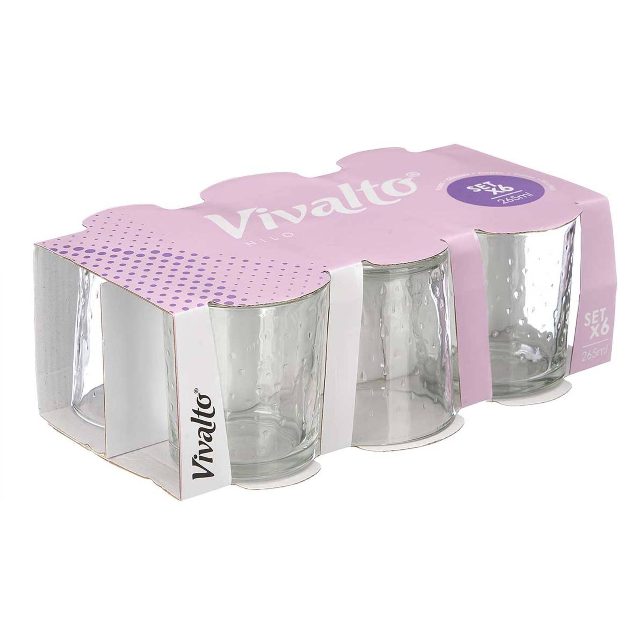 Set 6 vasos 265ml puntos nilo colección vivalto