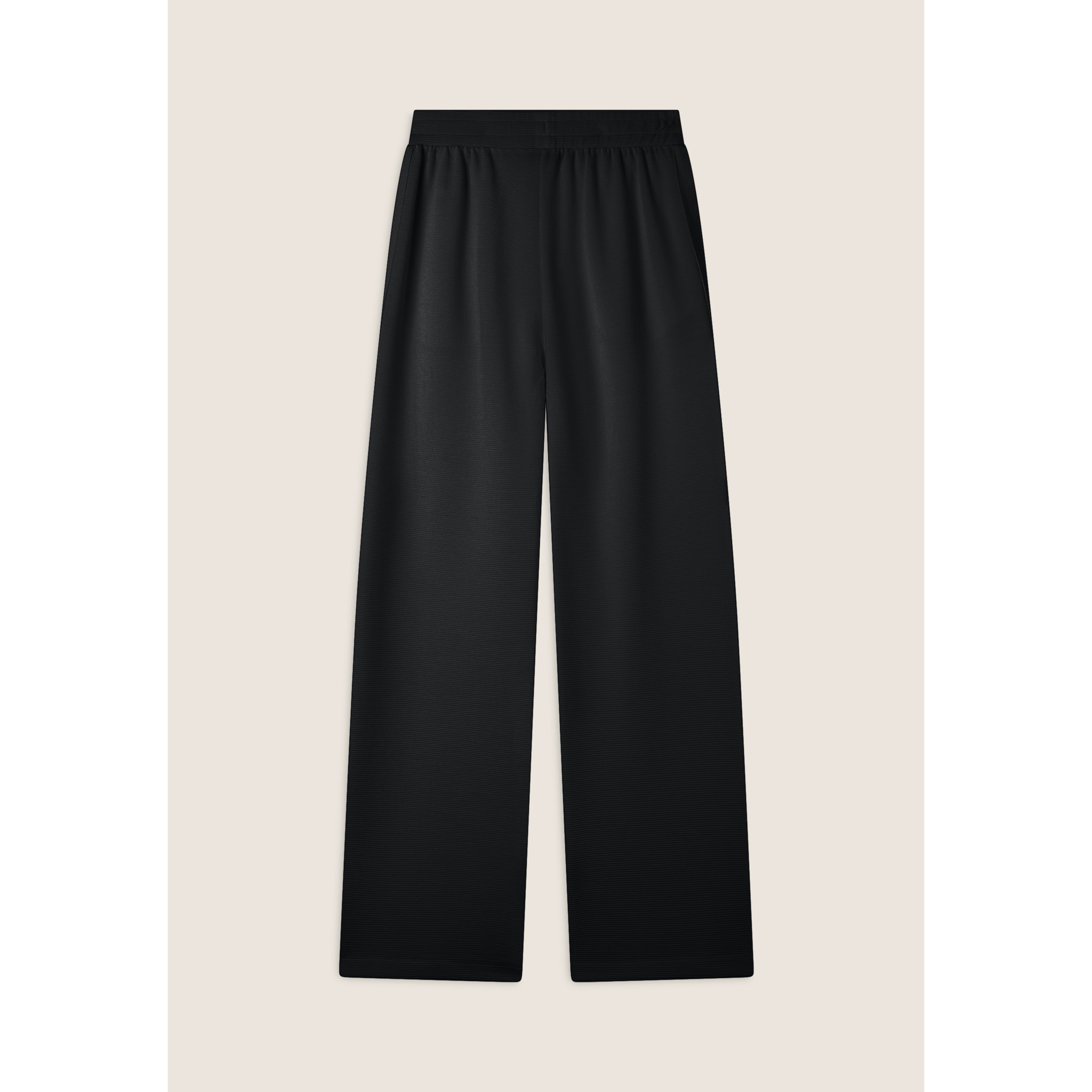 Pantaloni wide leg in felpa di viscosa a costine