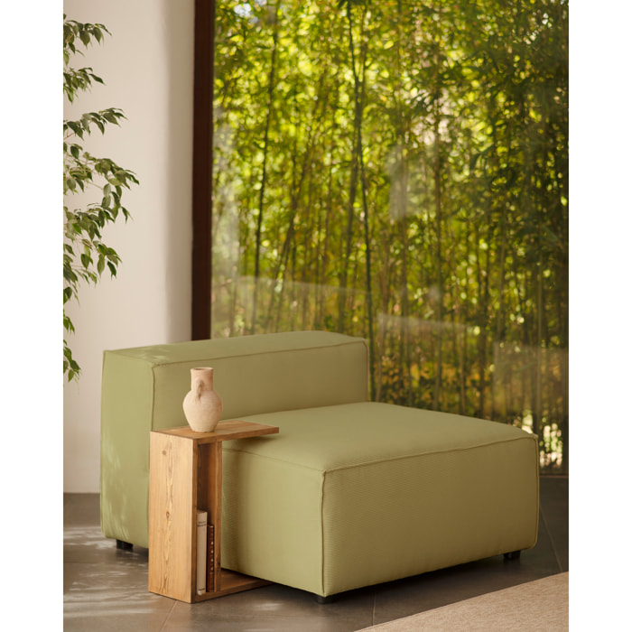 Fauteuil en velours côtelé couleur vert lime de 110x90cm Hauteur: 70 Longueur: 110 Largeur: 90