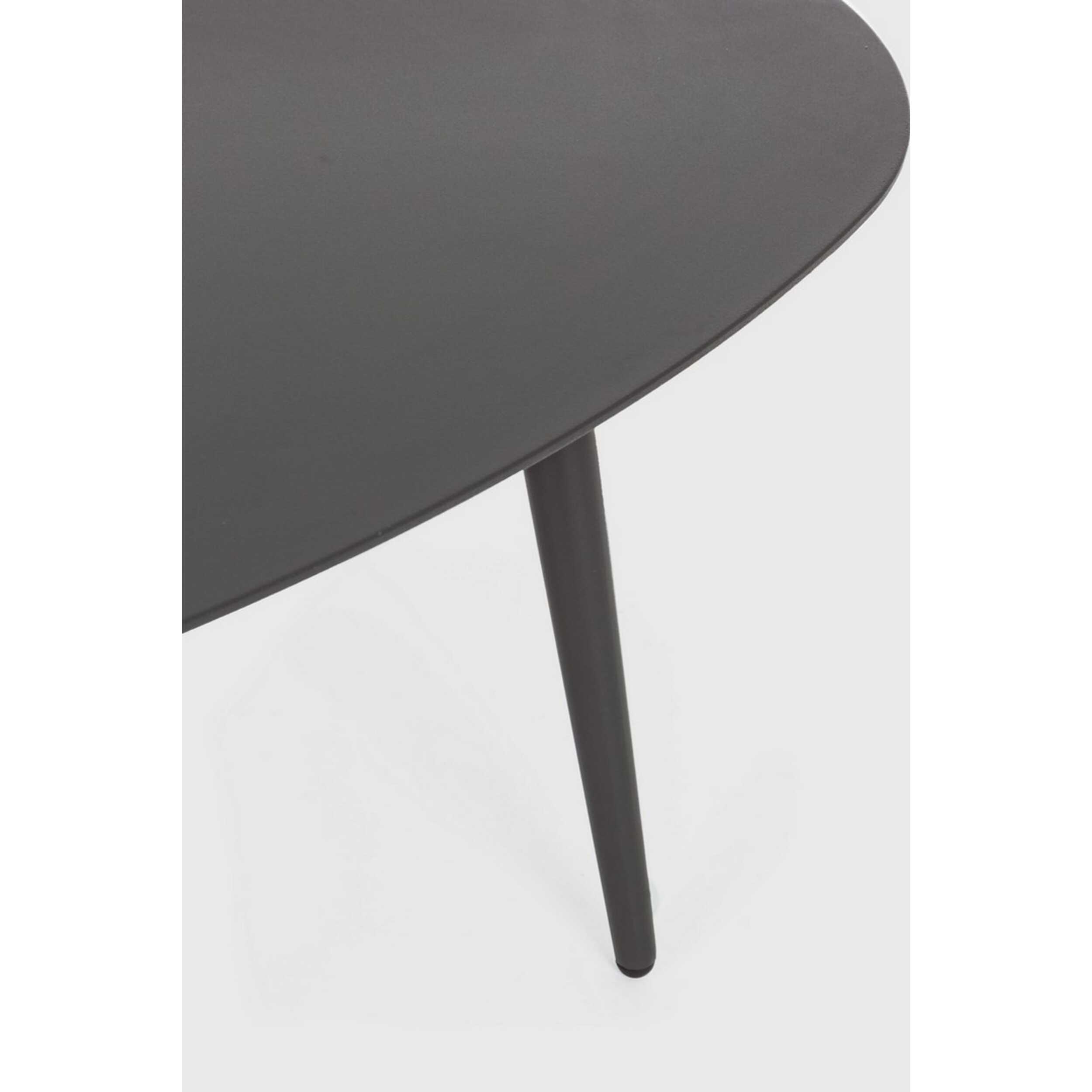 Tavolino ovale da giardino FARO in alluminio antracite verniciato a polvere, 120×75 cm