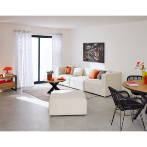Nova - canapé modulable 3 places - en velours - Beige