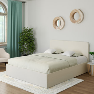 Lit coffre Louise - Blanc bouclette