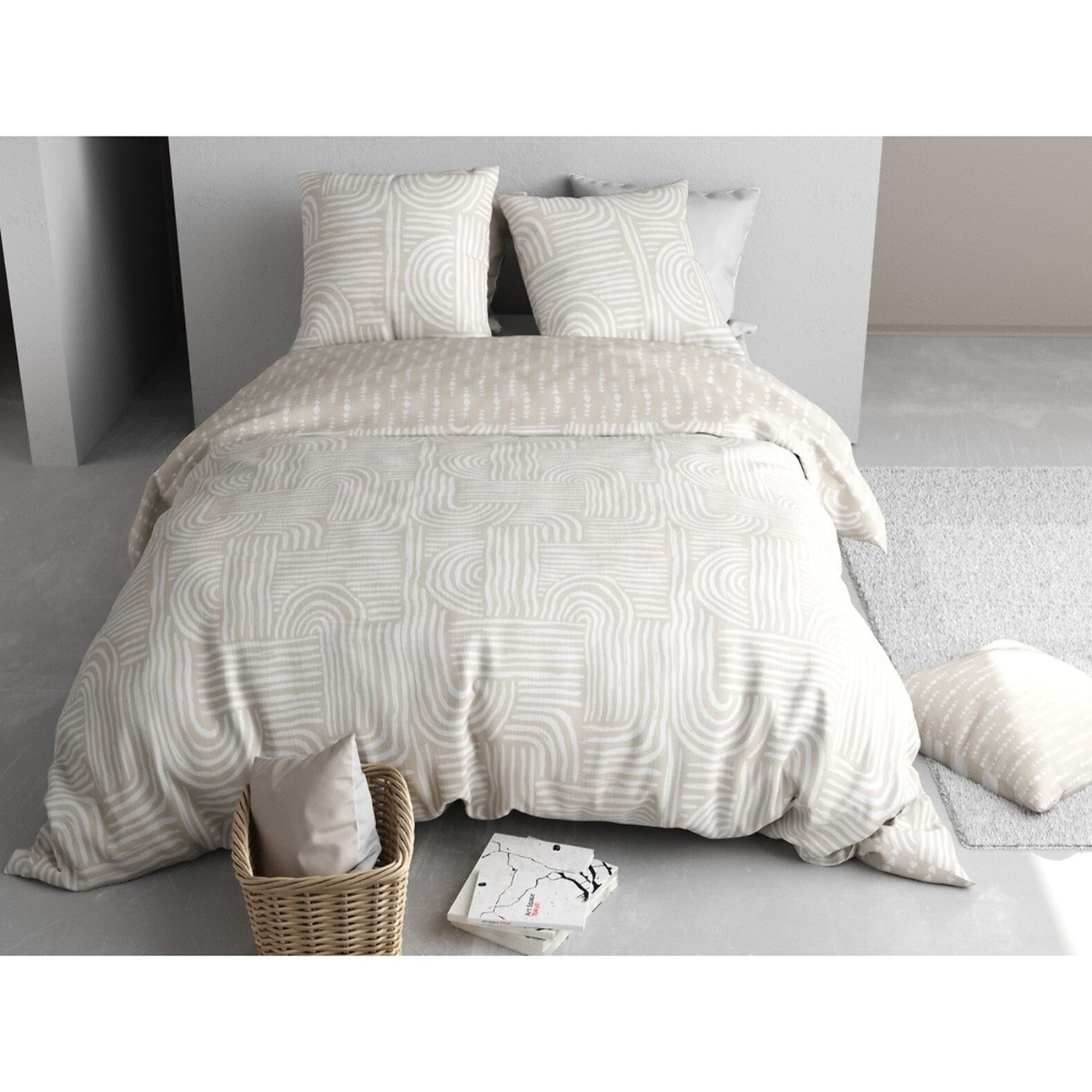 Parure Housse De Couette 3pcs 100% Coton 57 Fils FADO