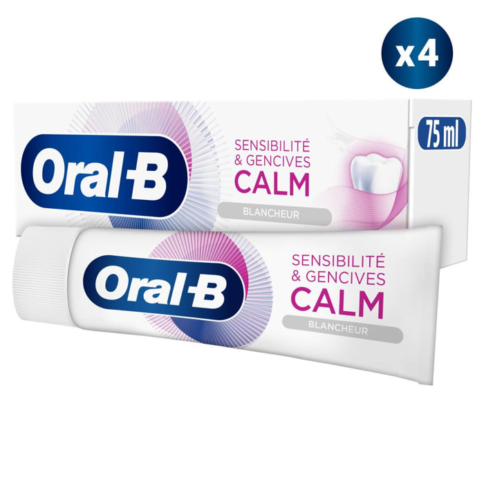 4 Dentifrices Oral-B Sensibilité Blancheur, 75ml