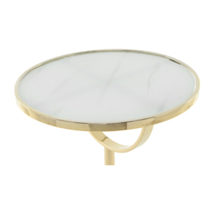 Tavolino Oscar 125 con Base in Marmo e Piano Effetto Pietra