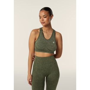 Top sportivo seamless ice wash con spalline incrociate