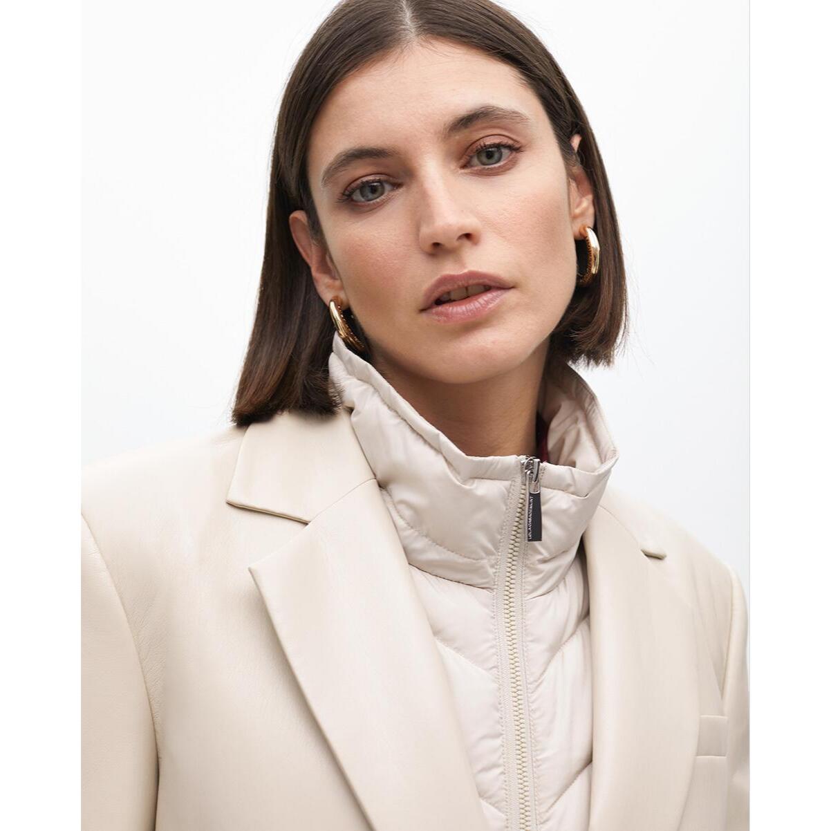 Blazer Dritto Effetto Pelle