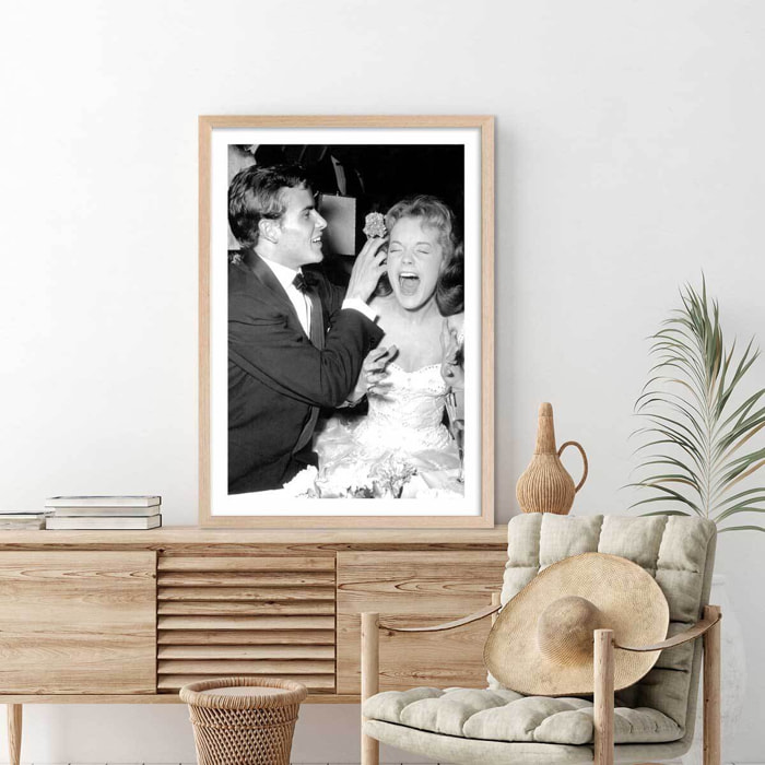 Affiche célébrité Romy Schneider Affiche + cadre en bois - Chêne