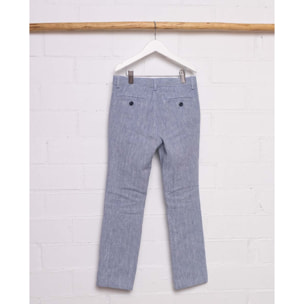 PANTALÓN LINO RÚSTICO AZUL