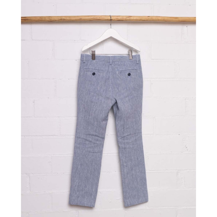 PANTALÓN LINO RÚSTICO AZUL