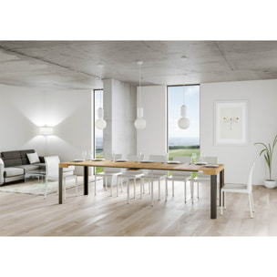 Consolle allungabile 90x40/300 cm Linea Quercia Natura telaio Antracite