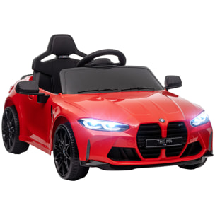 AIYAPLAY Macchina Elettrica per Bambini a Licenza BMW M4 con Telecomando, Clacson e Fari, 108x69.5x51 cm, Rossa