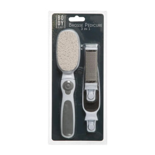 Brosse pédicure 3 têtes + manche