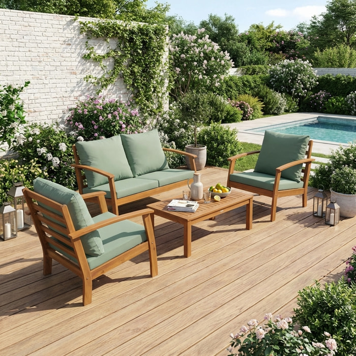 Salon de jardin bois d'acacia 4 places USHUAIA
