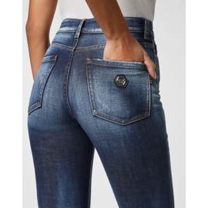 PHILIPP PLEIN Denim High wasted flare Trousers