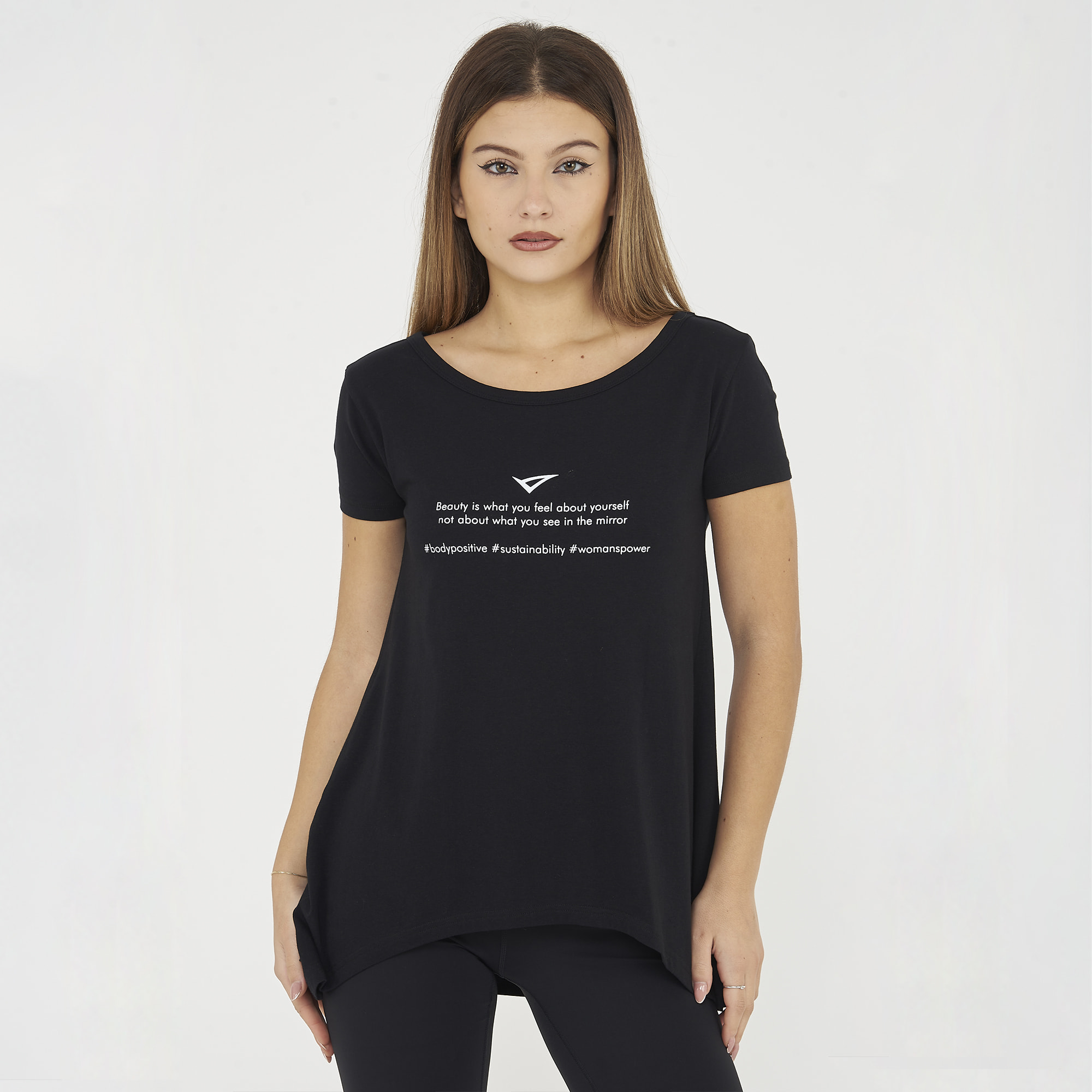 t-shirt ginnastica europa donna nero