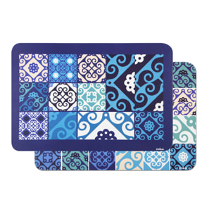 Set de 6 sets de table rectangulaires Excelsa – Maiolica Blue, Polypropylène Bleu