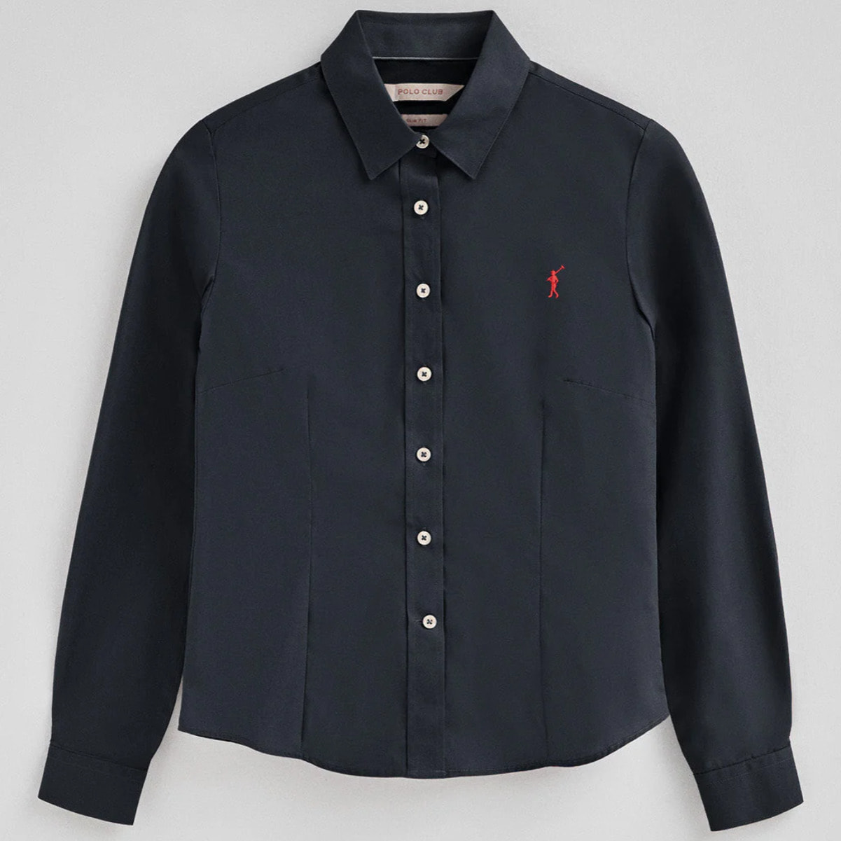 Camicia blu marino slim fit con logo Rigby Go