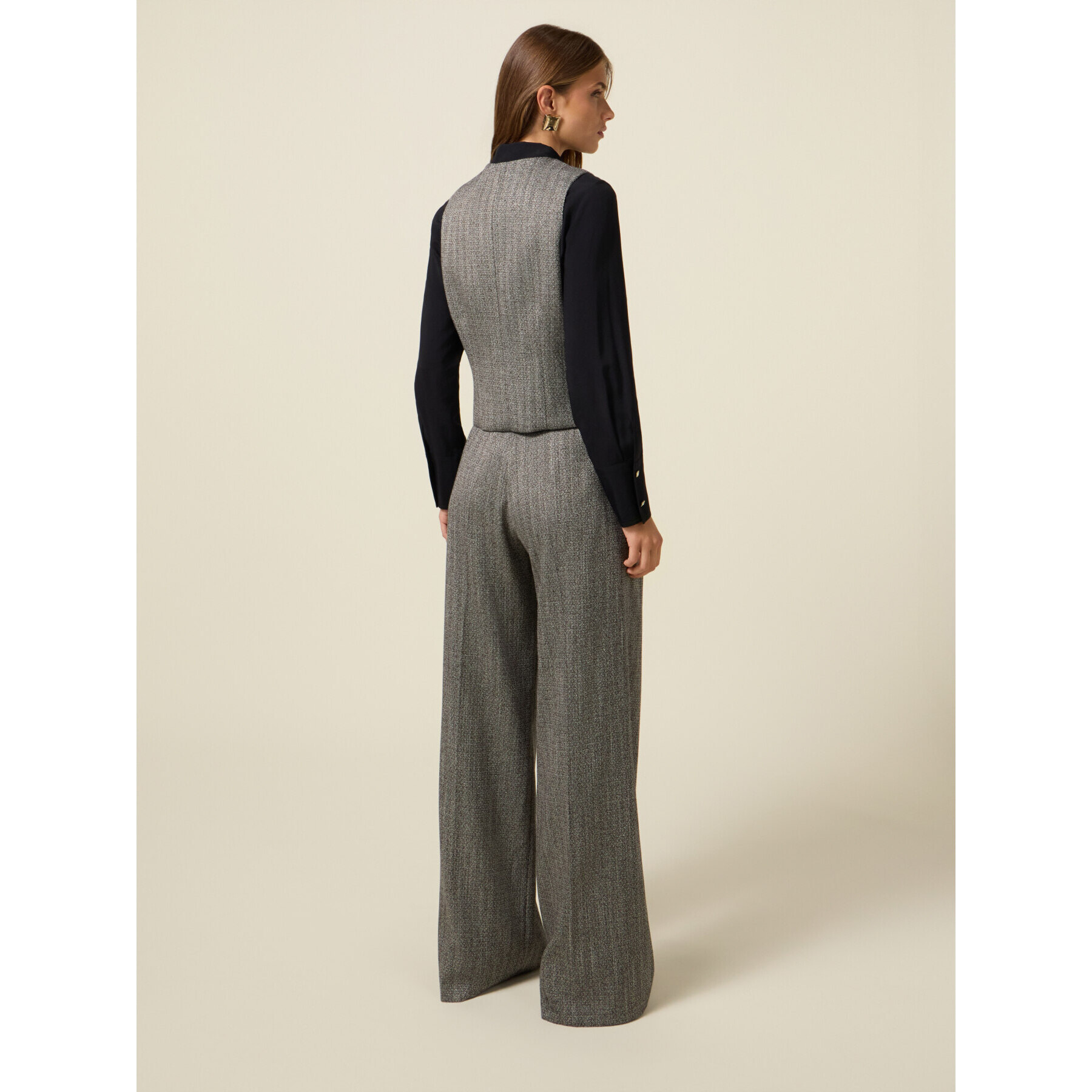 Oltre - Gilet in flanella gessata - Grigio