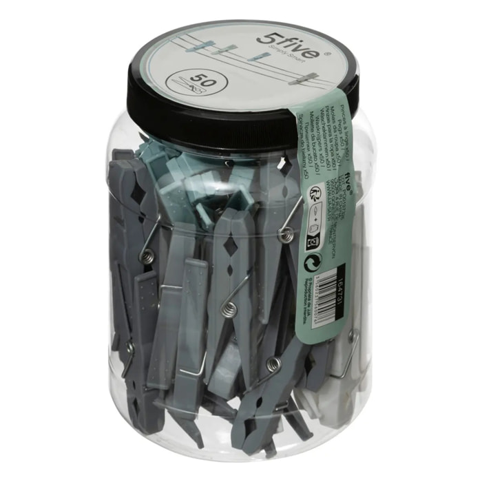 Lot de 50 pinces à linge en plastique