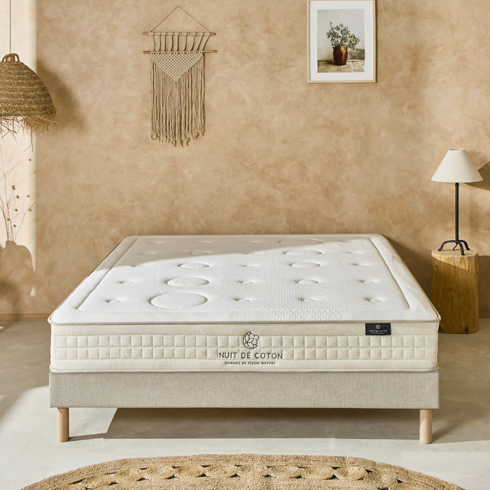 Matelas Prélude 2.0, Soutien Ferme, 25 cm, Latex 100 % Naturel, aération optimale
