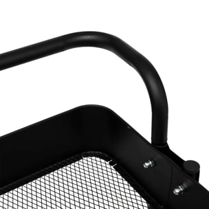 Desserte à roulettes "Boîtes relief 2 - Black edition" 3 niveaux noir