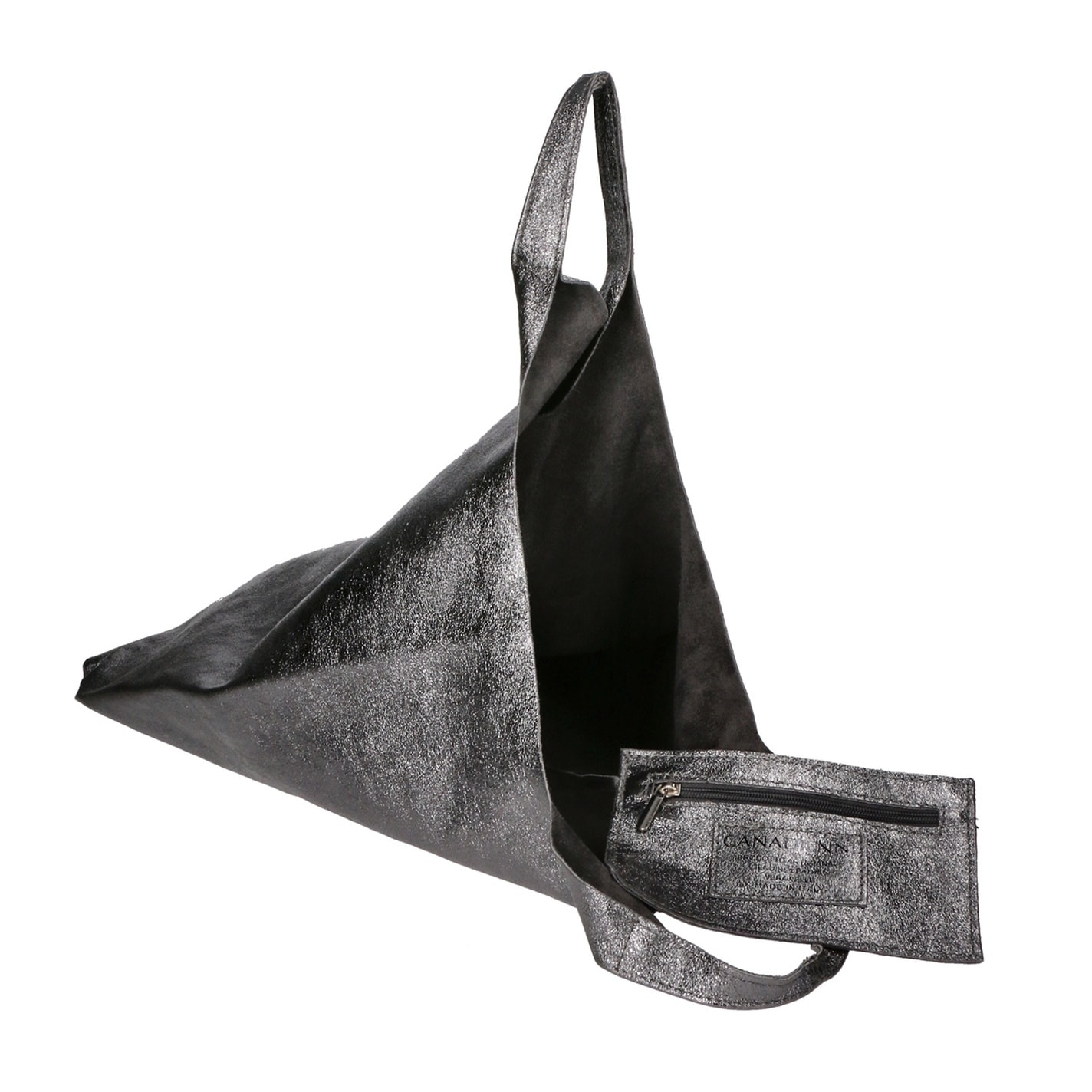 Borsa a spalla da donna - Modello Argenta - Pelle laminata - 44.0 x 38.0 x 3.0 cm