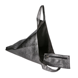 Borsa a spalla da donna - Modello Argenta - Pelle laminata - 44.0 x 38.0 x 3.0 cm