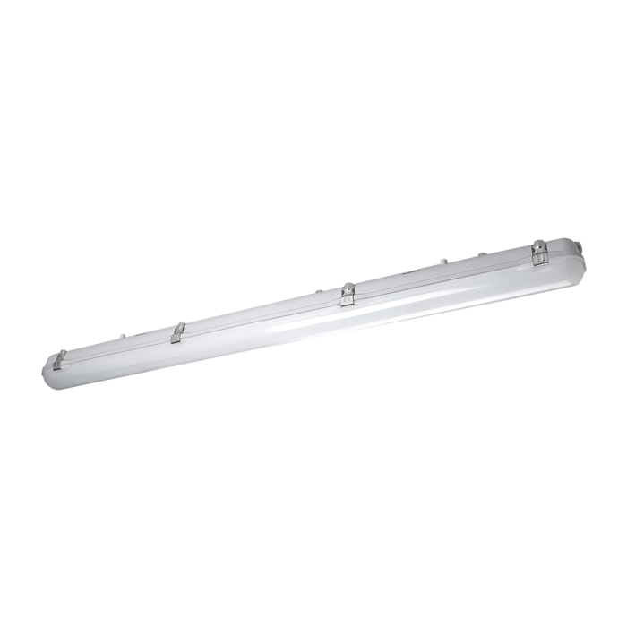 Ledsc4 LedsC4 - Plafón Exterior 1260mm y 1320mm, Iluminación LED 2872 Lúmenes, 4000K, Acabado Gris Satinado, Resistente Policarbonato, Diseño Moderno y Funcional