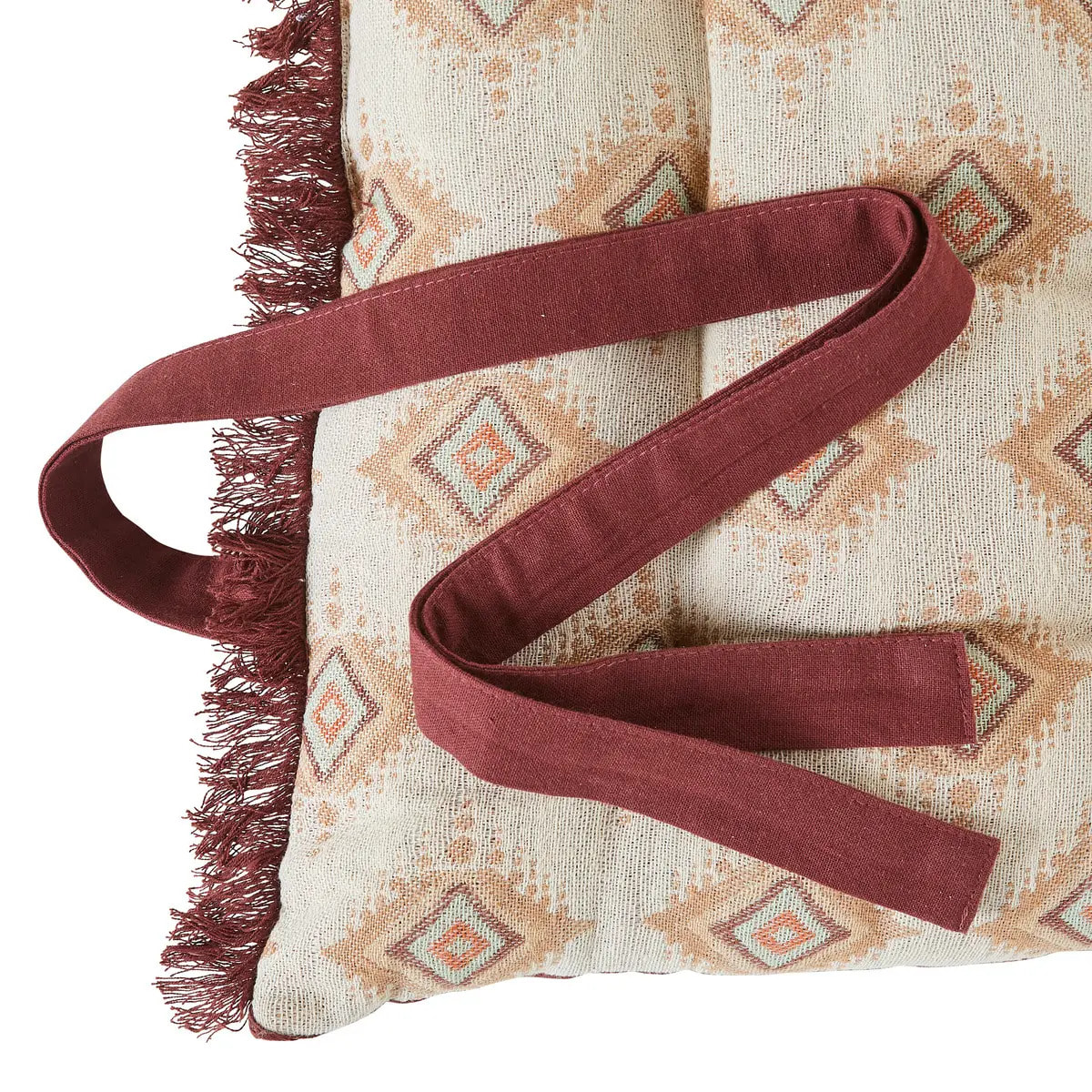 Coussin de sol "Ikat" jacquard lin 60x120cm