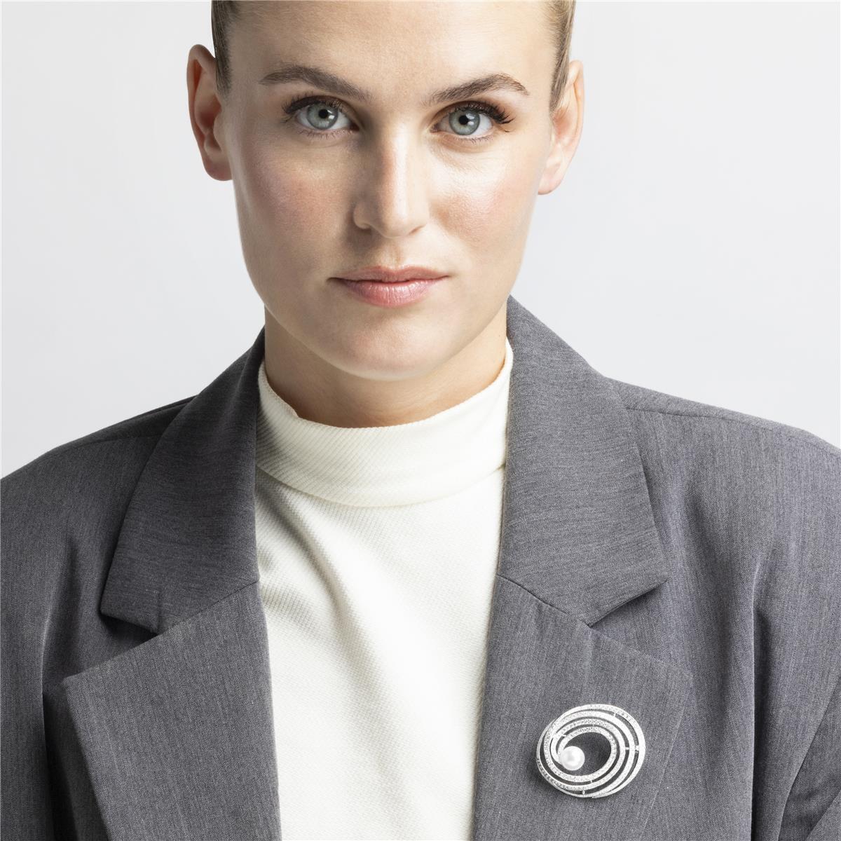 Broche con Circonita Brillante acabado plata