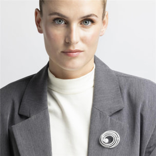 Broche con Circonita Brillante acabado plata