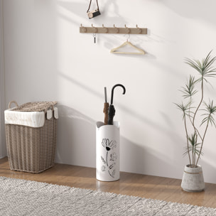 ParagÃƒÂ¼ero de Acero Soporte de Paraguas con 4 Ganchos y Bandeja de Goteo Extraíble ParagÃƒÂ¼ero Blanco para Entrada Oficina 17x17x41 cm