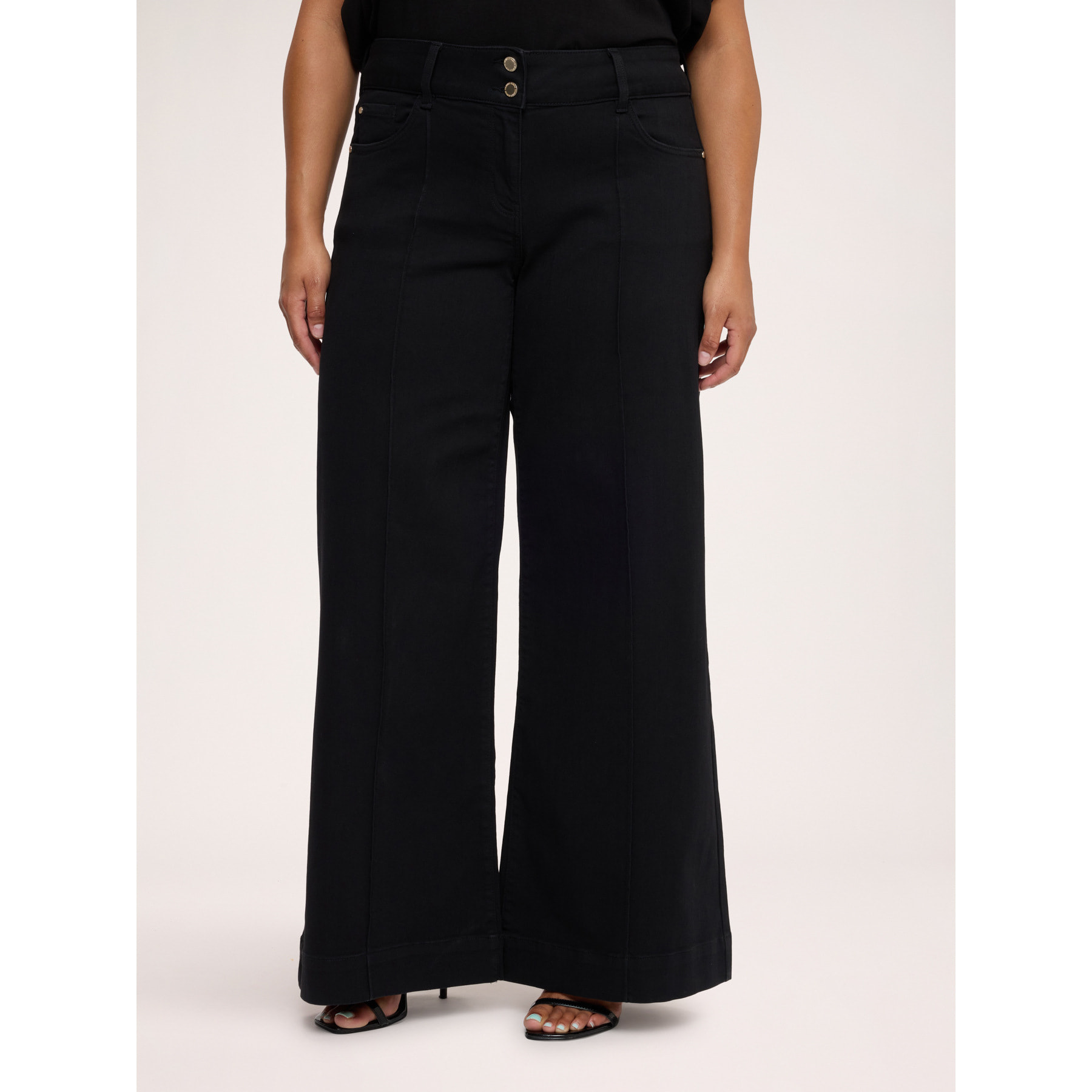 Fiorella Rubino - Jeans Wide Leg lavaggio black - Nero