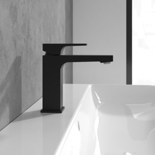 Mitigeur lavabo Architectura Square sans tirette Noir mat