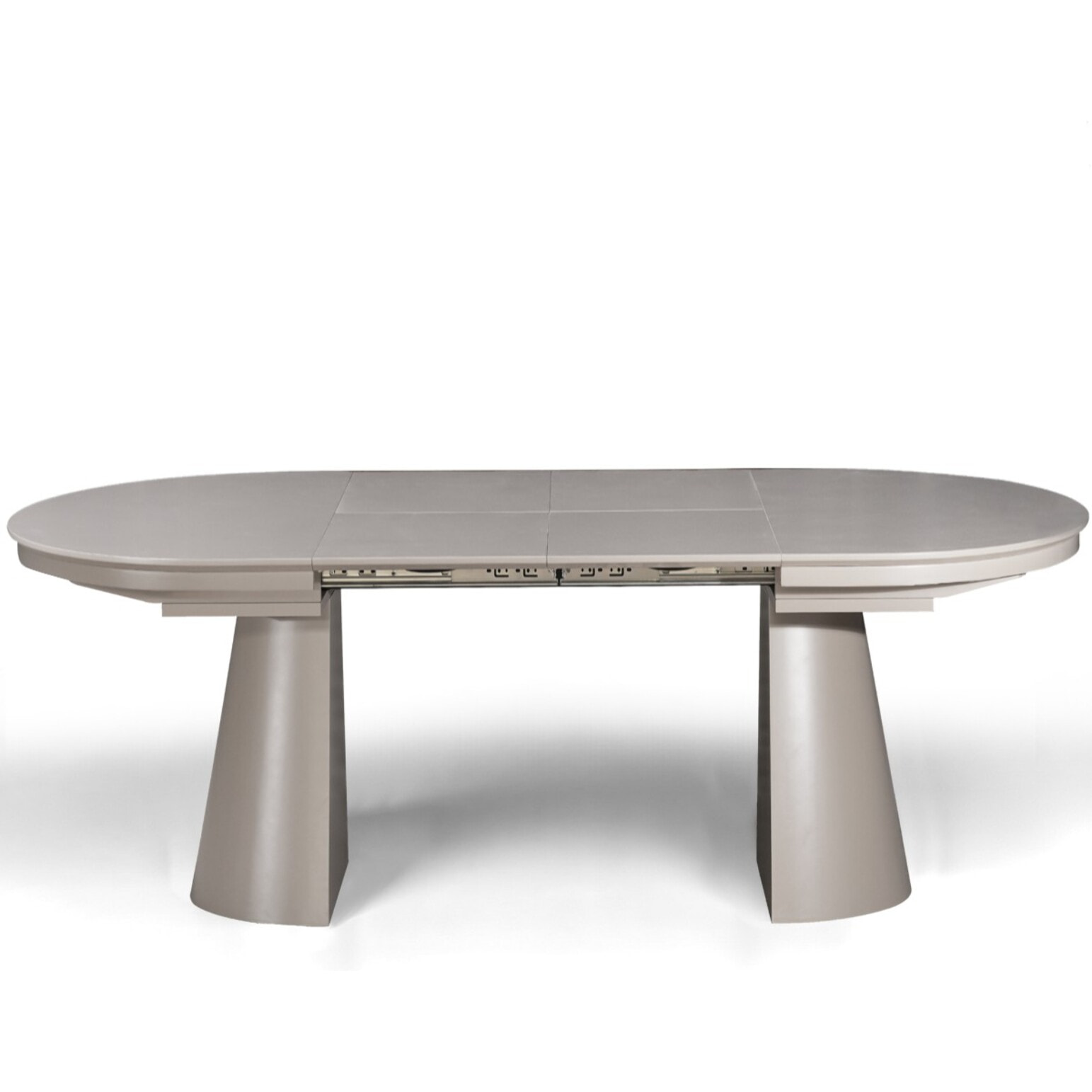Table à manger extensible Tomasucci GLOMMA, en MDF, taupe, 150/200/250 × 110 × 76 cm