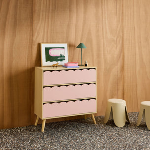 Commode enfant décor bois 3 tiroirs AZUR