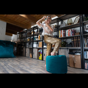 Marilyn Velours Bleu Paon