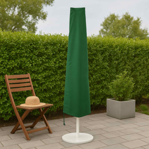 Fundas para paraguas 175x28x50cm en PEVA verde oscuro con ribete negro y bolsa de transporte